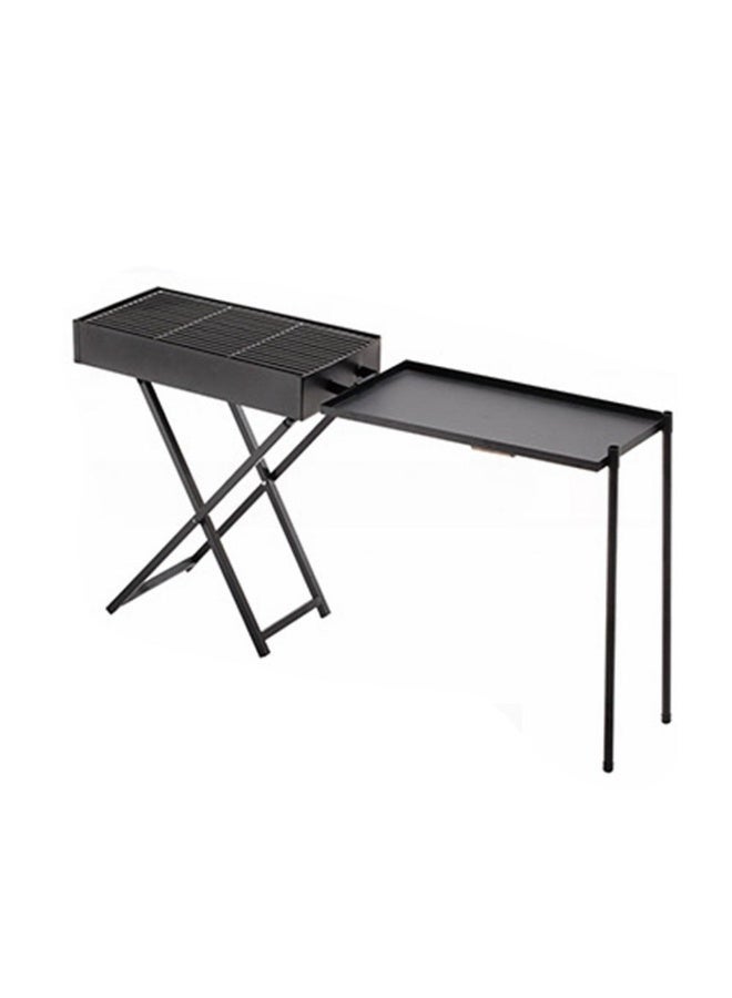 Portable Foldable Charcoal BBQ Grill with Extended Side Table – Heavy-Duty Outdoor Barbecue Stand for Camping, Picnics, and Backyard Parties - Image 1